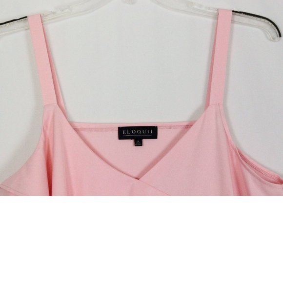 🌟HP🌟NWT Eloquii Pink Layered Ruffled Top Sz 16 - Picture 6 of 12